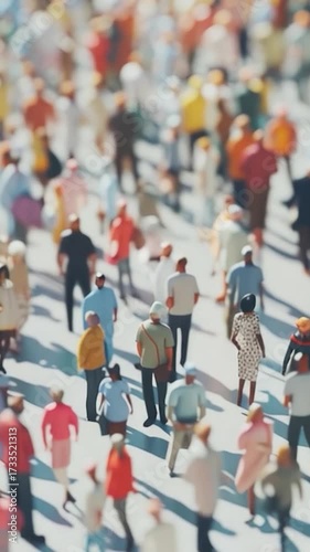 Wallpaper Mural A large group of people walking down a busy urban street, great for city life or community scenes Torontodigital.ca