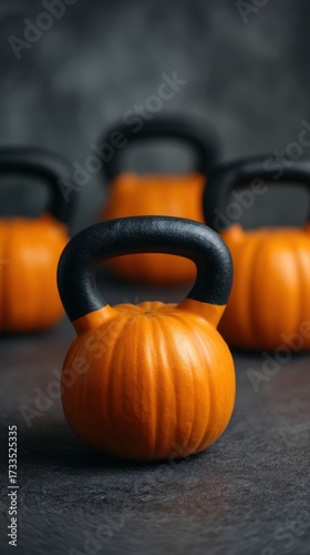 Fitness enthusiasts can enjoy unique workout with these pumpkin shaped kettlebells perfect for Halloween at gym