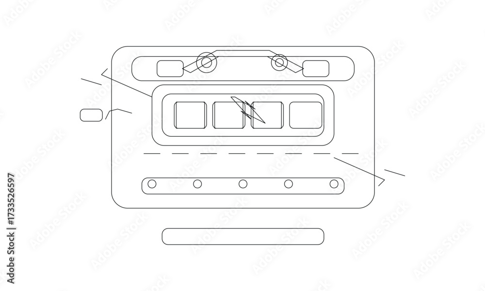 Obraz premium Battery Outline Unique Vector – Power, Energy, and Charging Illustration 