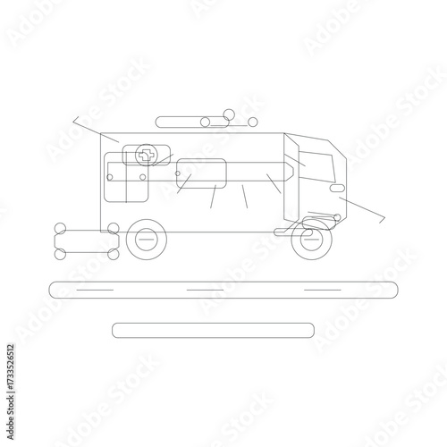 Ambulance Outline Unique Vector – Emergency Medical and Healthcare Illustration
