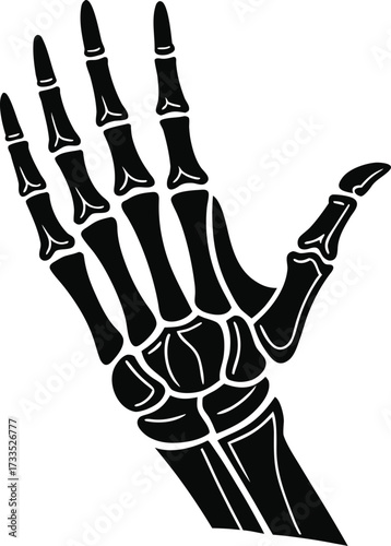 Vector art of black skeleton hand illustration