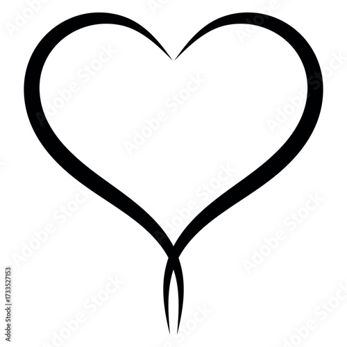 Heart Shape with Rooted Ends Symbolizing Growth and Emotion