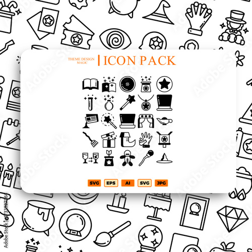 Illustration of magic icon pack 
