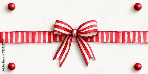 Christmas bells with red bow ribbon isolated on white background. Festive xmas chime adornment scarlet loop decoration on plain backdrop holiday season cheer new year celebration bright