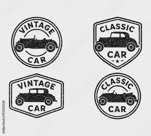 Classic and Vintage Car Badges Set