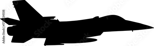 Powerful silhouette of a modern fighter jet soaring through the sky representing speed, power, and advanced aviation technology.