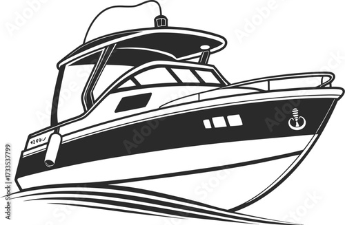black and white boat