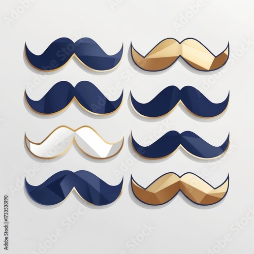 Movember Mens Health Geometric Mustache Pattern Navy
