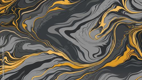 Close-up image of a marble slab showcasing vibrant yellow lines interwoven in the stone..eps