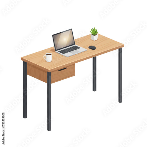office desk with a computer