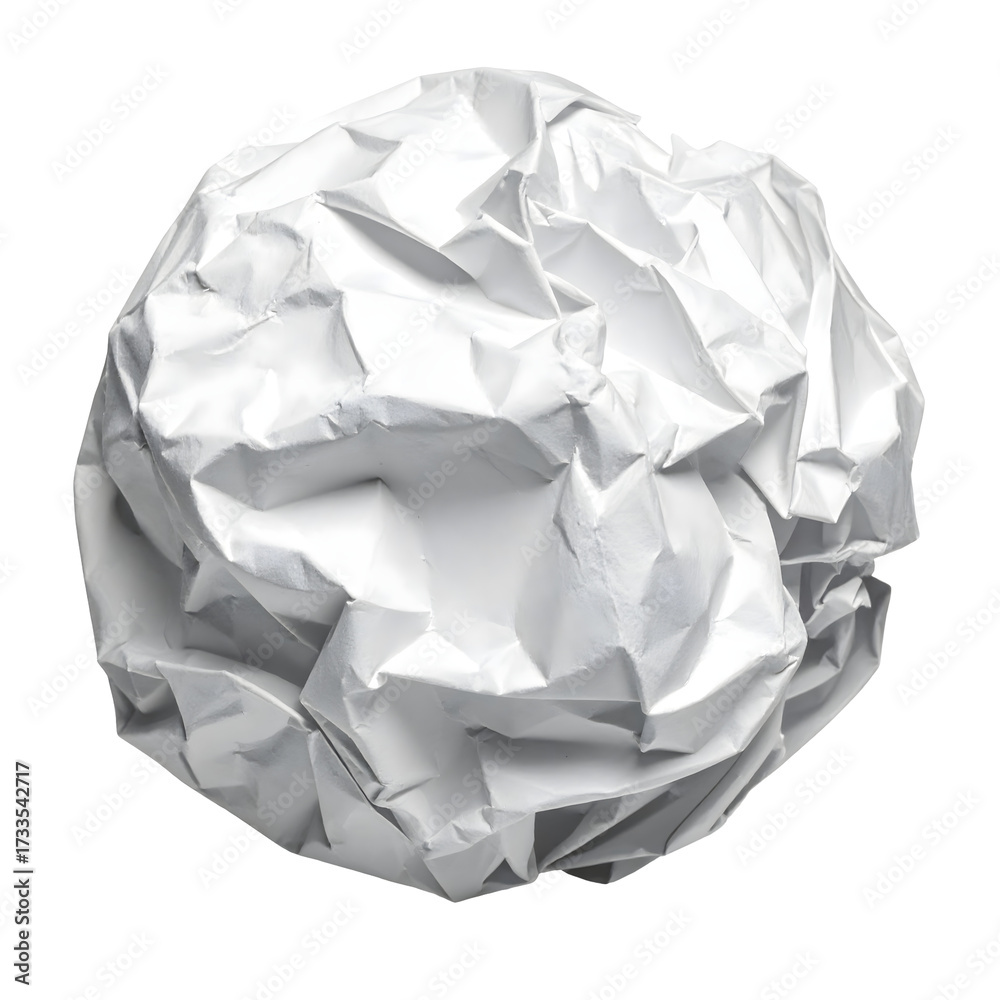 Naklejka premium Crumpled paper ball, isolated on transparent background