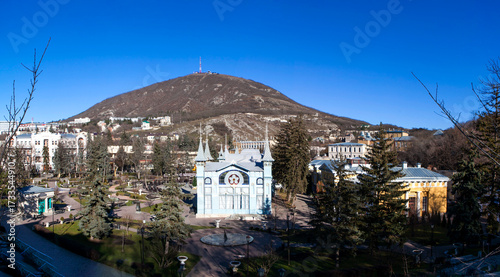 The Lermontov Gallery with a view of Mount Mashuk. Pyatigorsk, Stavropol Krai, Russia