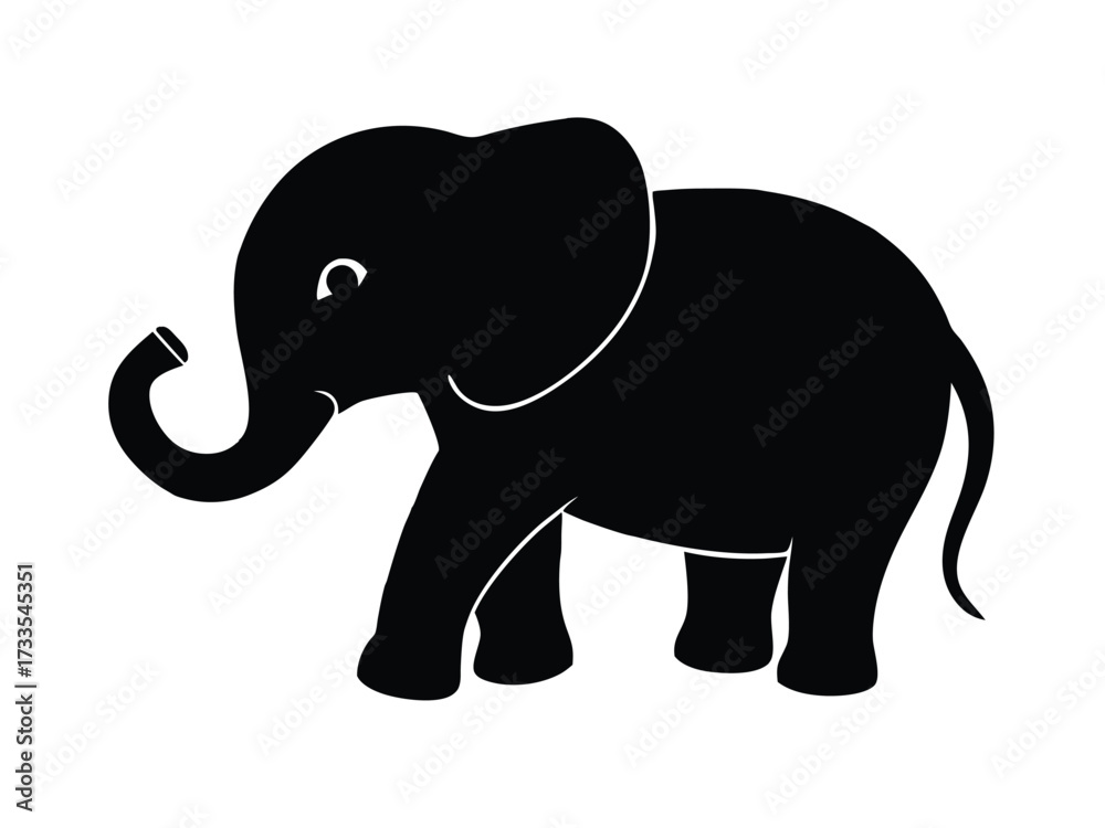 Obraz premium baby elephant silhouette vector icon