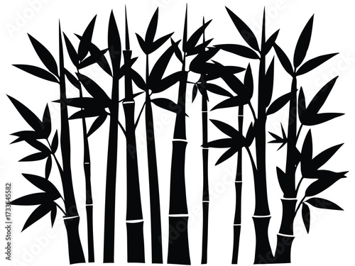 bamboo grove silhouette vector icon