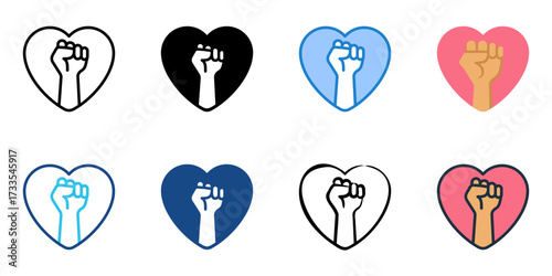Black Lives Matter icon set multiple style collection 
