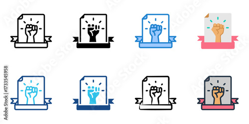  Emancipation Proclamation icon set multiple style collection 
