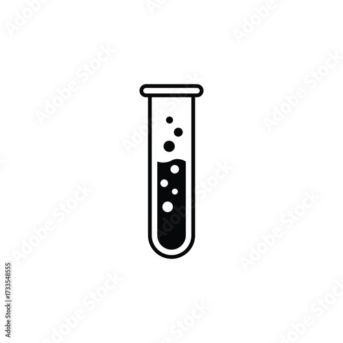 eps10 Chemical laboratory icon. black Chemical test tube vector symbol isolated on white background. Ideal for science, chemistry, and research-themed projects. Vector illustration.