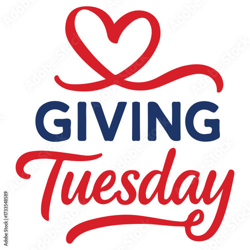 Creative Script Style Giving Tuesday Red Text