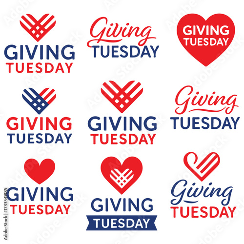 Official Giving Tuesday Striped Heart Logo Design