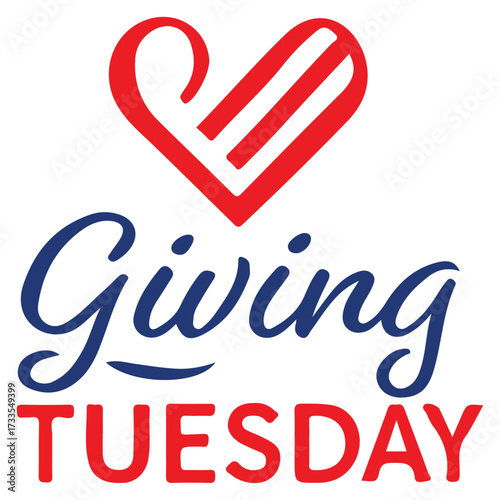 Creative Blue and Red Giving Tuesday Typography