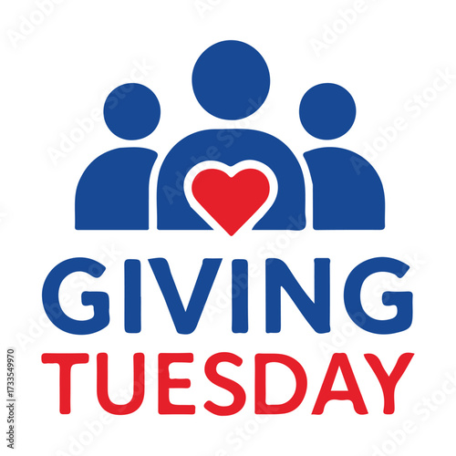 Striped Heart Logo Giving Tuesday Icon Design