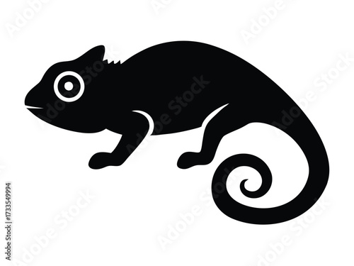 chameleon changing color silhouette vector icon