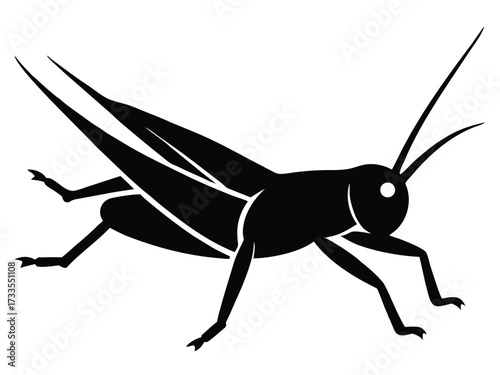 Photos chirping cricket silhouette vector icon