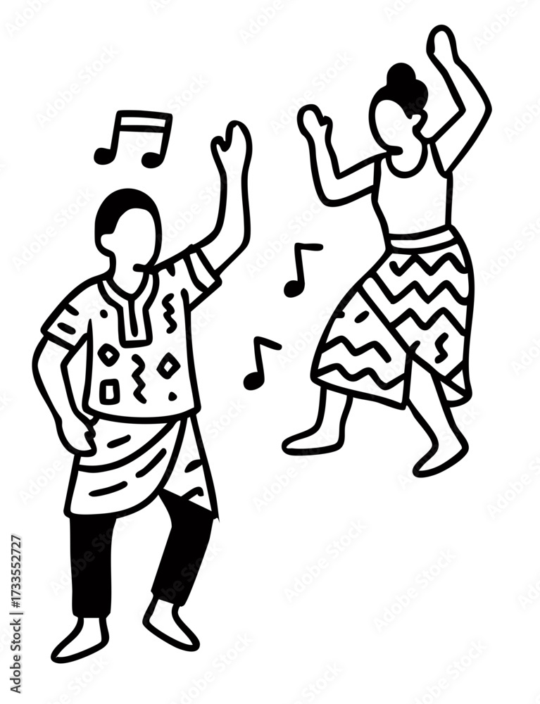 Fototapeta premium Togo Traditional Dress dancing