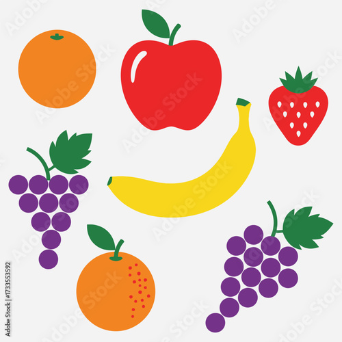 Colorful and Delicious A Vibrant Illustration of Fresh Fruits for Healthy Eating and Enjoyment