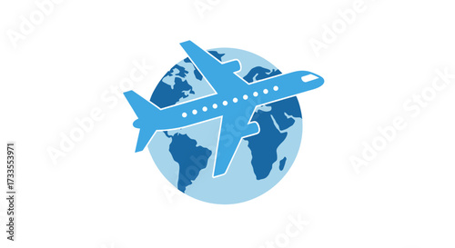 Airplane Flying Around The World Global Travel.