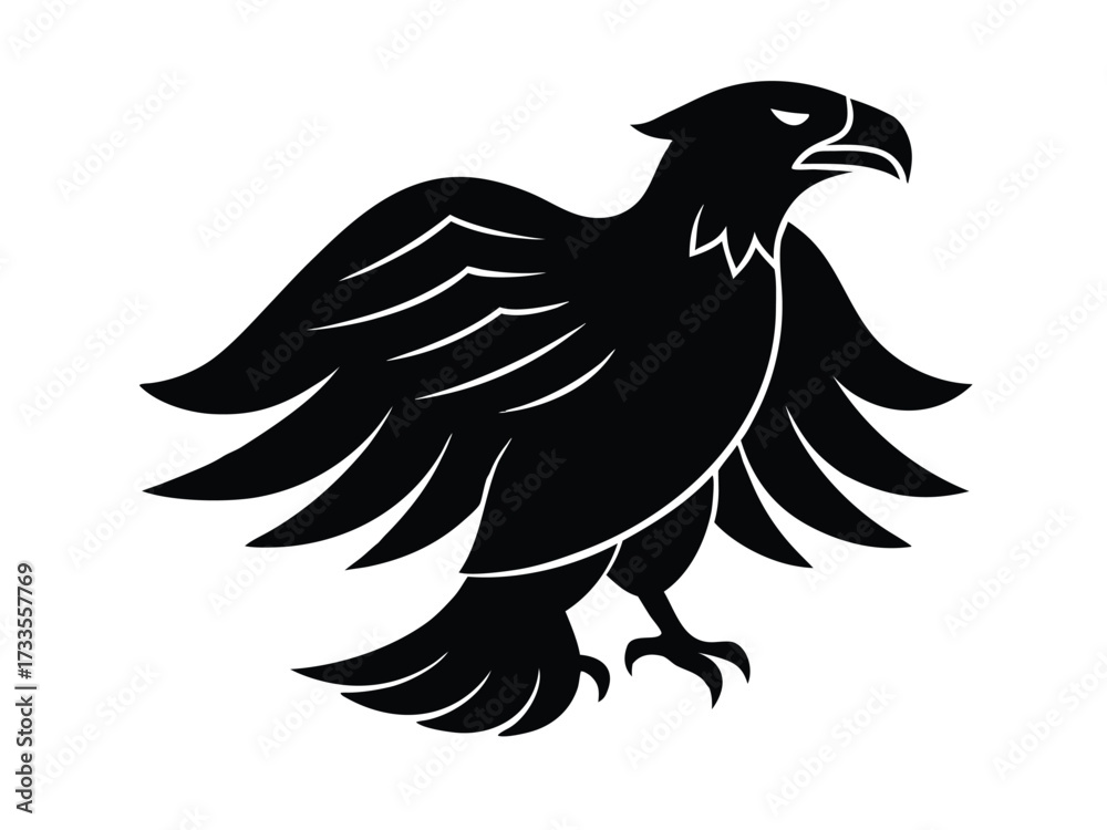 Obraz premium eagle perched silhouette vector icon