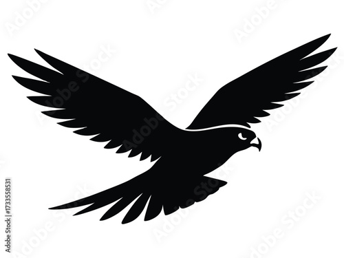 falcon flying silhouette vector icon