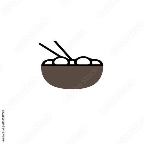 Noodle Bowl Eating Concept