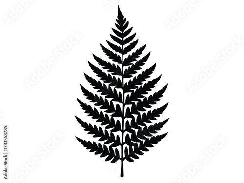 fern leaf silhouette vector icon
