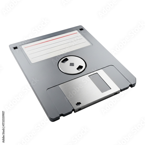 Fototapeta Vintage 5 25 inch floppy disk data storage medium isolated on transparent background