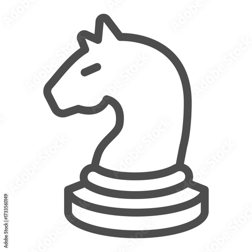 Chess game horse line icon, gaming concept. Vector graphics. Knight sign on white background, outline style icon for mobile or web design.