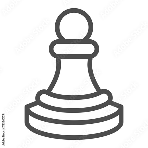 Chess pawn line icon, chess game concept. Vector graphics. Gaming sign on white background, outline style icon for mobile or web design.