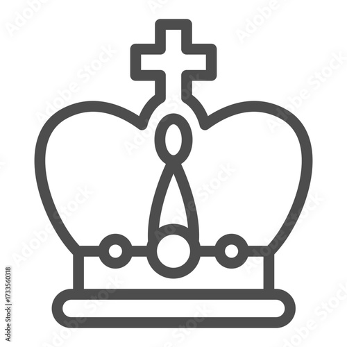 Queens crown line icon, jewelry concept. Vector graphics. Crown sign on white background, outline style icon for mobile or web design.