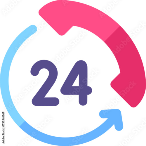 24 Hours Service Icon