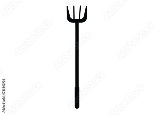 garden rake silhouette vector icon