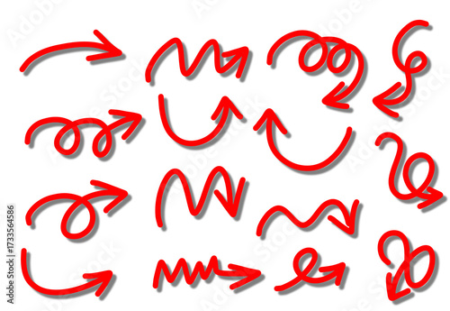 Set arrows sign symbol handdrawn 