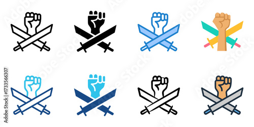 Civil War icon set multiple style collection 
