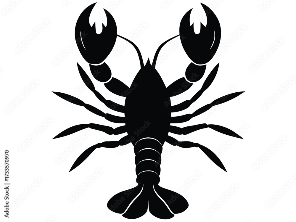 Fototapeta premium lobster with claws silhouette vector icon