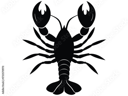lobster with claws silhouette vector icon