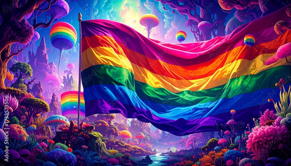Fototapeta premium Watercolor Pride Flag Abstract Background