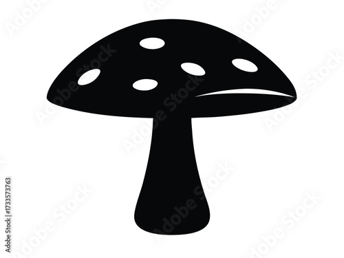 mushroom silhouette vector icon