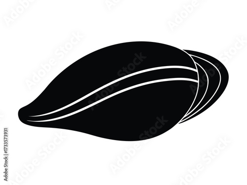 mussel silhouette vector icon