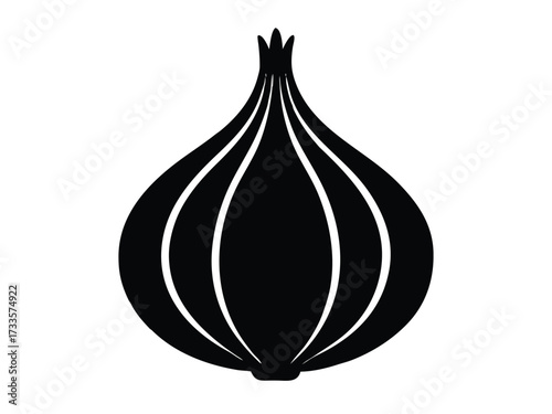 onion bulb silhouette vector icon