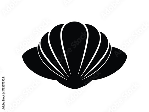 oyster shell silhouette vector icon