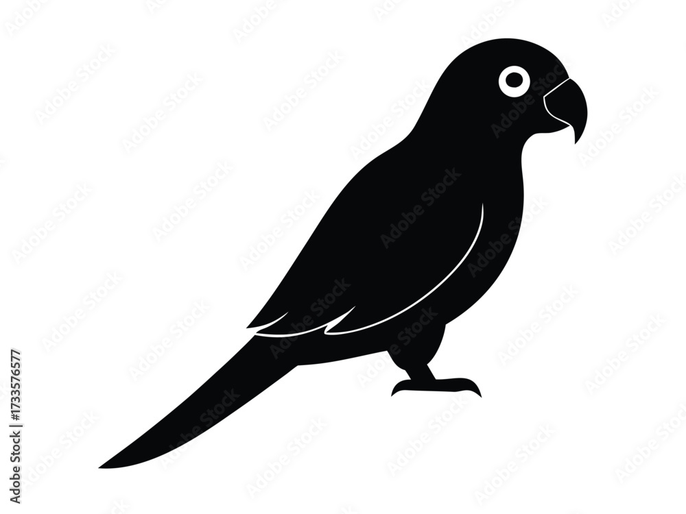 Obraz premium parrot perched silhouette vector icon